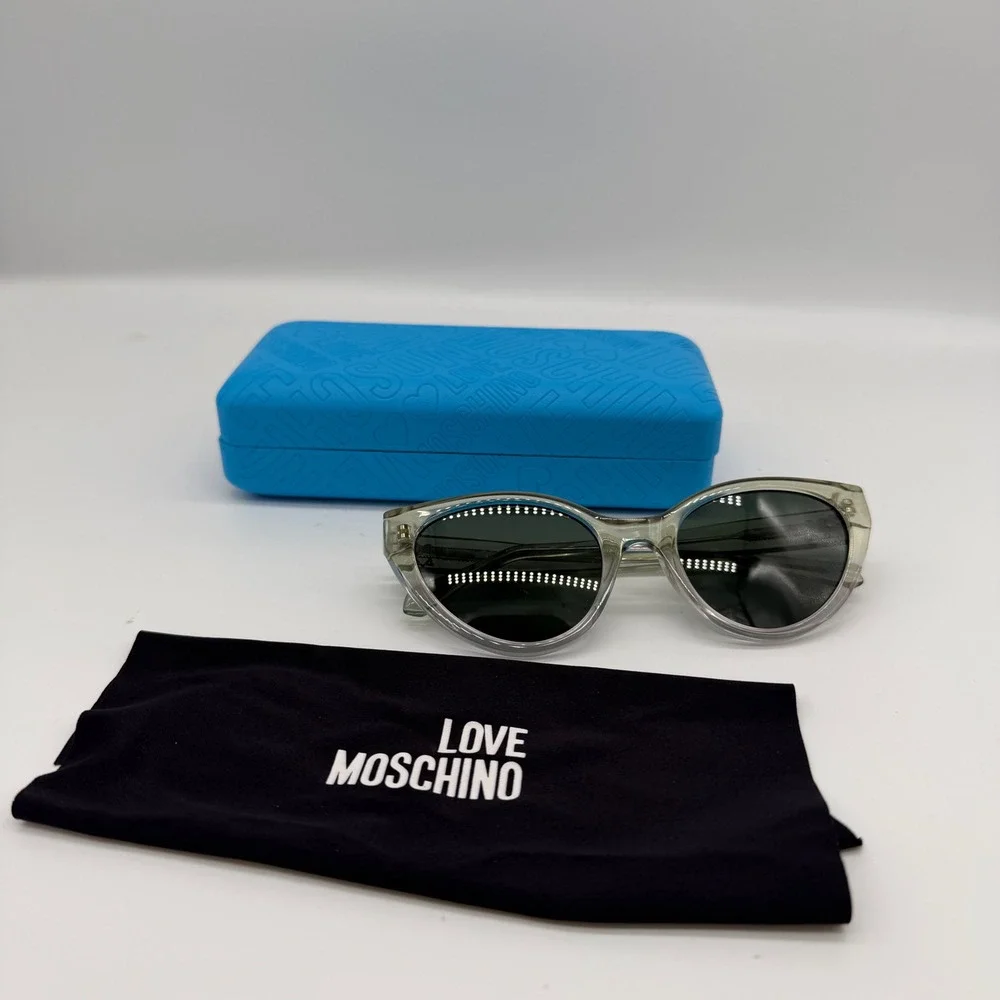 Love Moschino Women MOL064/S Cat Eye‎ Sunglasses Transparent Green 53-20-140
